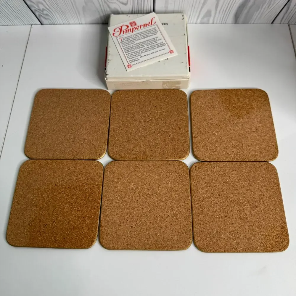 Vintage Pimpernel Scenic Boston Coasters  Made In England Set Of 6 MCM  Cork
